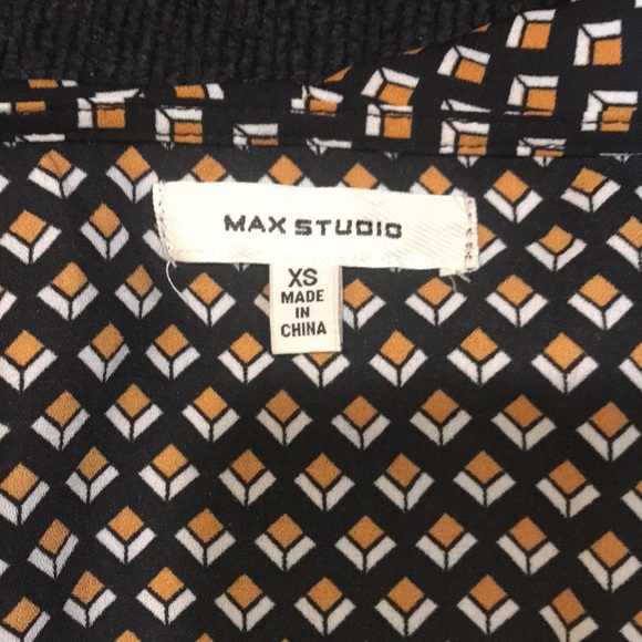 Max Studio Ruffle Wrap Front V-neck Tie Elastic Waist Long Sleeve Top-XS - Picture 7 of 11